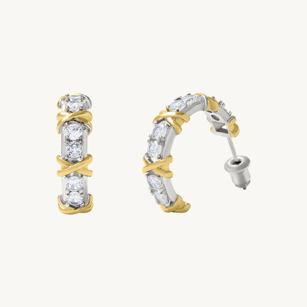 Giana Earrings in sterling silver and 14k gold