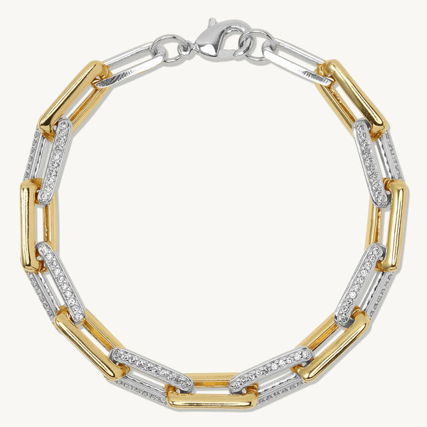 Francesca Paperclip Bracelet in sterling silver and 14k gold filled