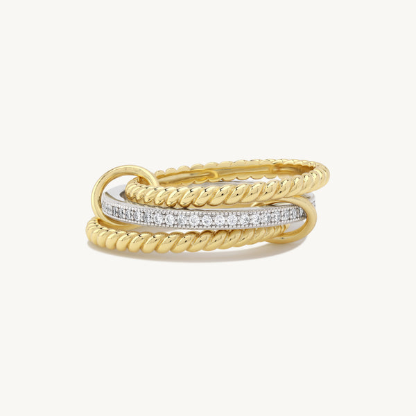 Bellanca Roped Band Spinner Ring in 14k gold