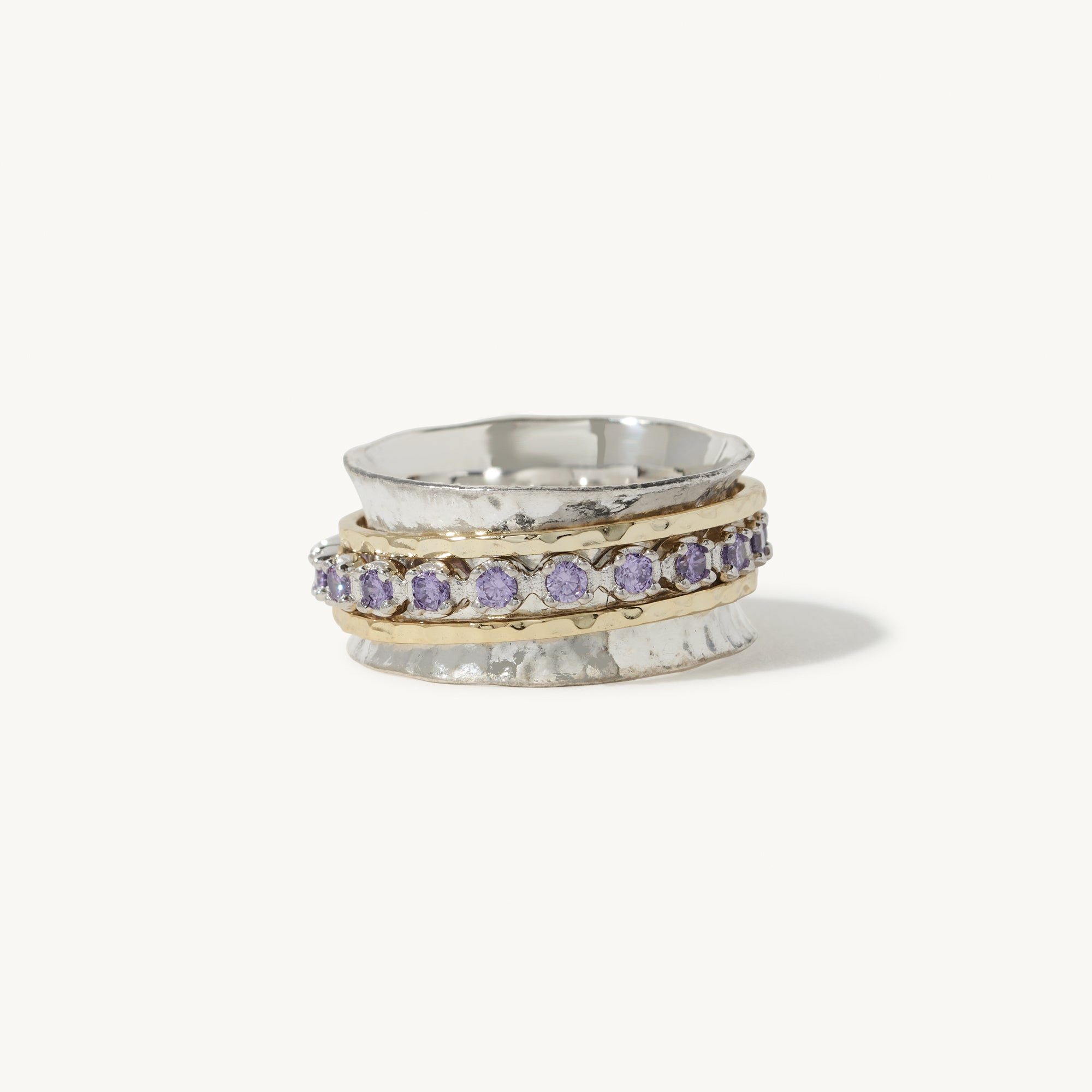 Aria Birthstone Spinner Ring - February