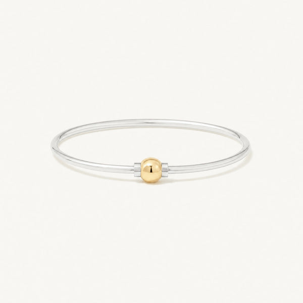 Coastal Ball Bracelet in Sterling Silver with 14k Gold Filled Ball, Ideaure listing photo
