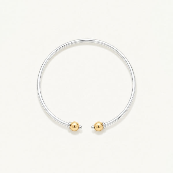 Seabrook Cuff Bracelet in Sterling Silver with 14k Gold Filled Ends, Ideaure listing photo