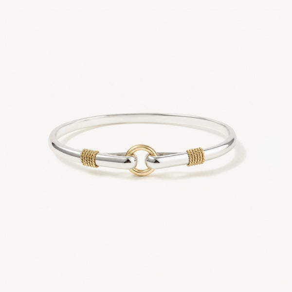 Harbor Porthole Hook Bracelet in Sterling Silver with 14k Gold Filled Ring, Ideaure listing photo