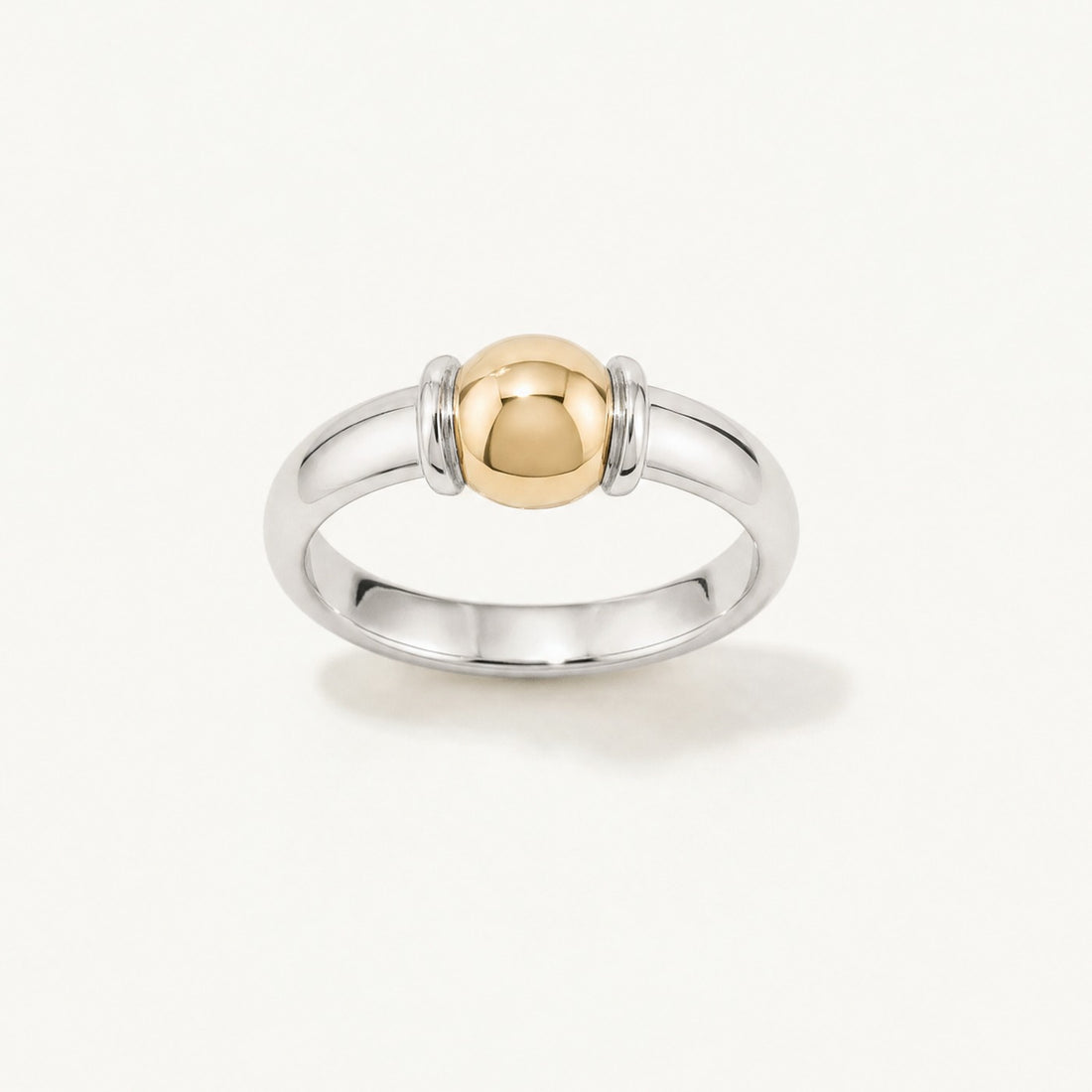 Coastal Ball Ring in Sterling Silver with 14k Gold Filled Ball, Ideaure listing photo