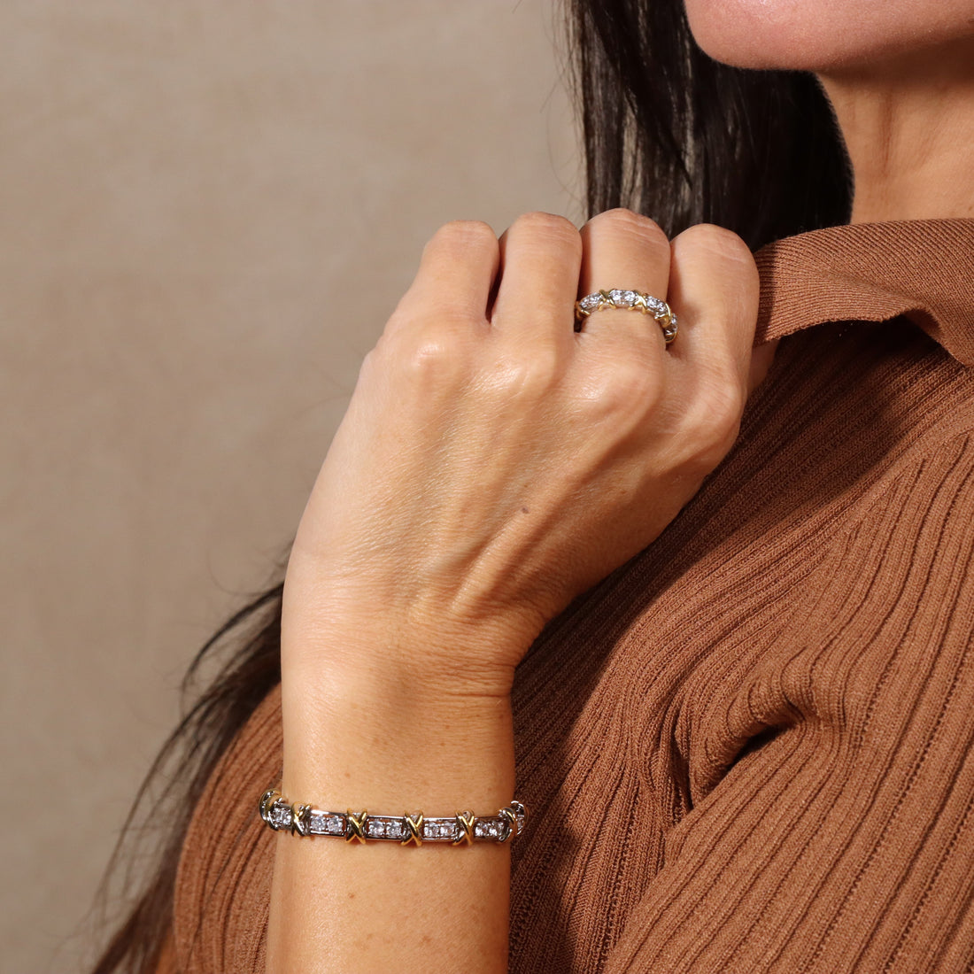 Giana Bracelet in sterling silver and 14k gold, view 6