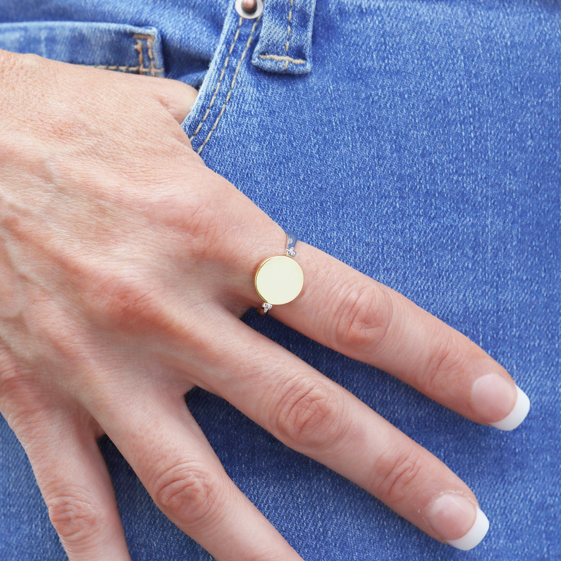 Alice Flip Ring in sterling silver and 14k gold, view 10