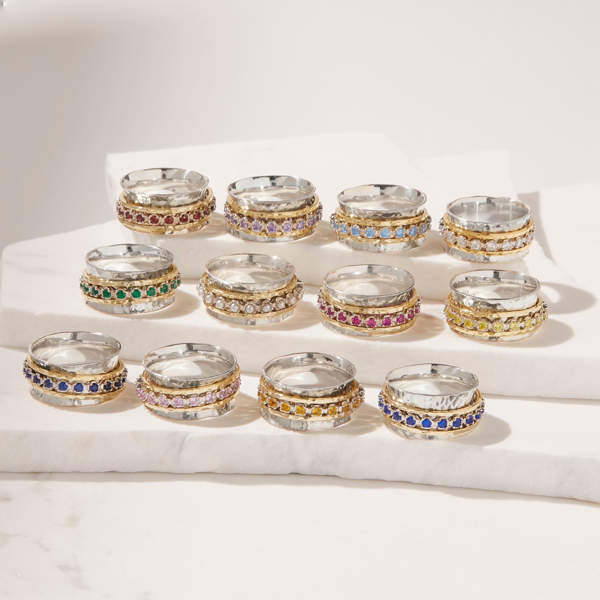 Aria Birthstone Spinner Ring Ideaure