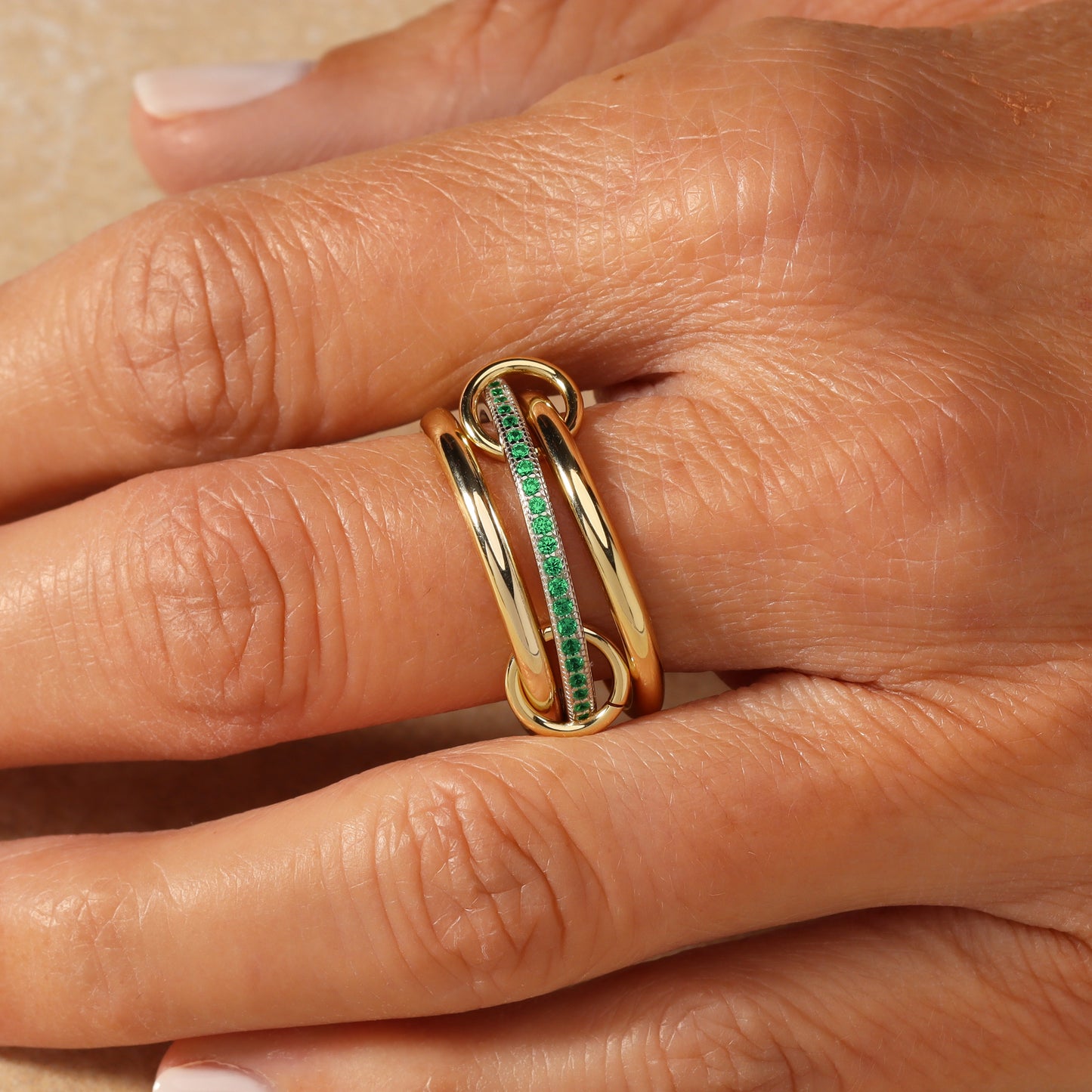 Bellanca Spinner Ring - Emerald Green