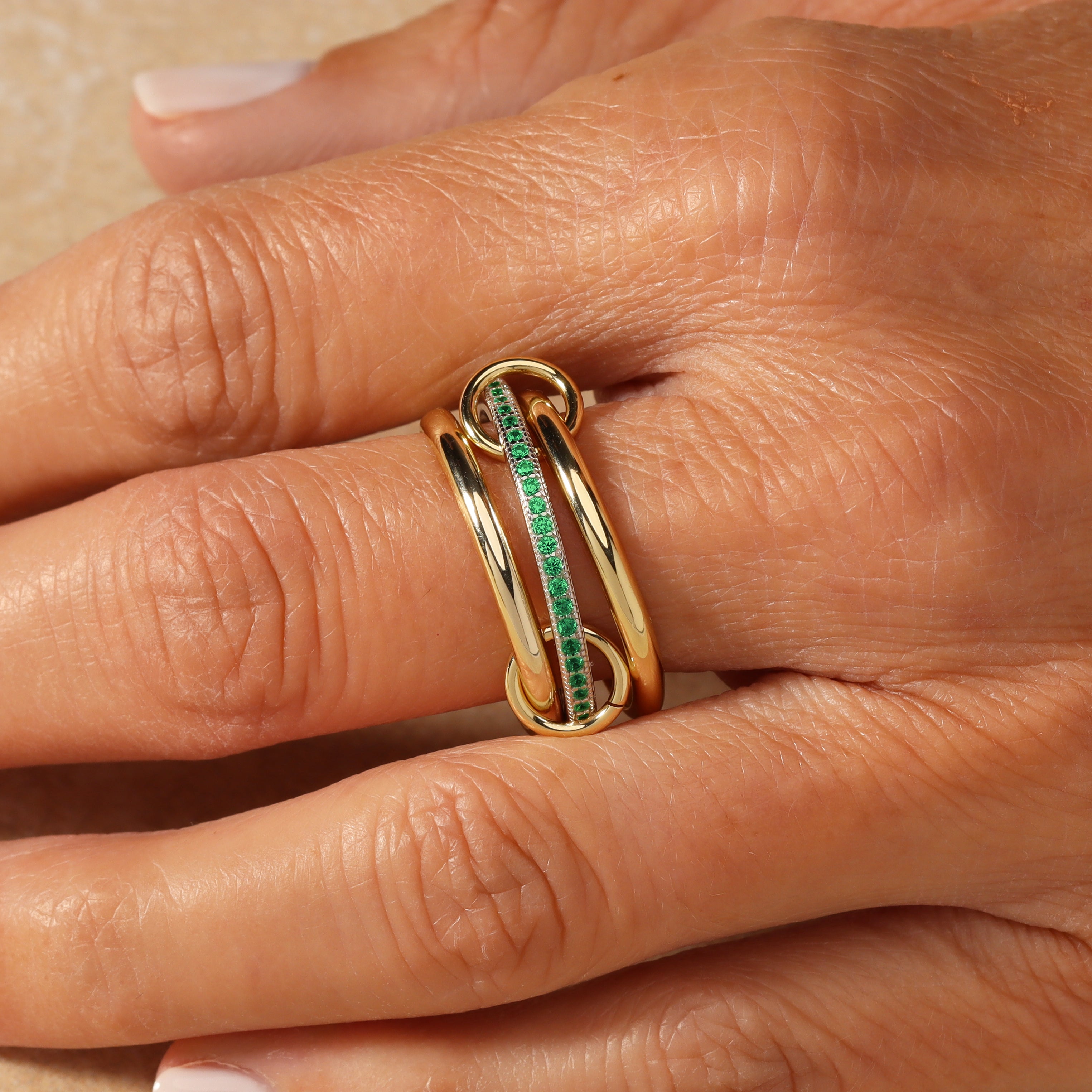 Bellanca Spinner Ring - Emerald Green