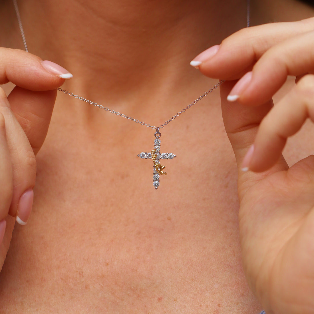 Elisabetta Cross Spinner Necklace