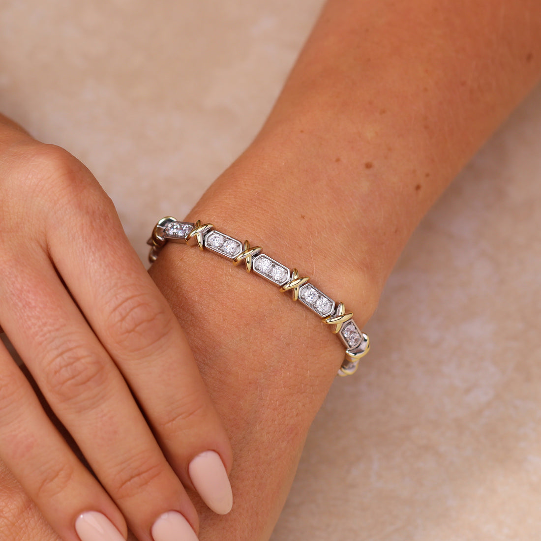 Giana Bracelet in sterling silver and 14k gold, view 5