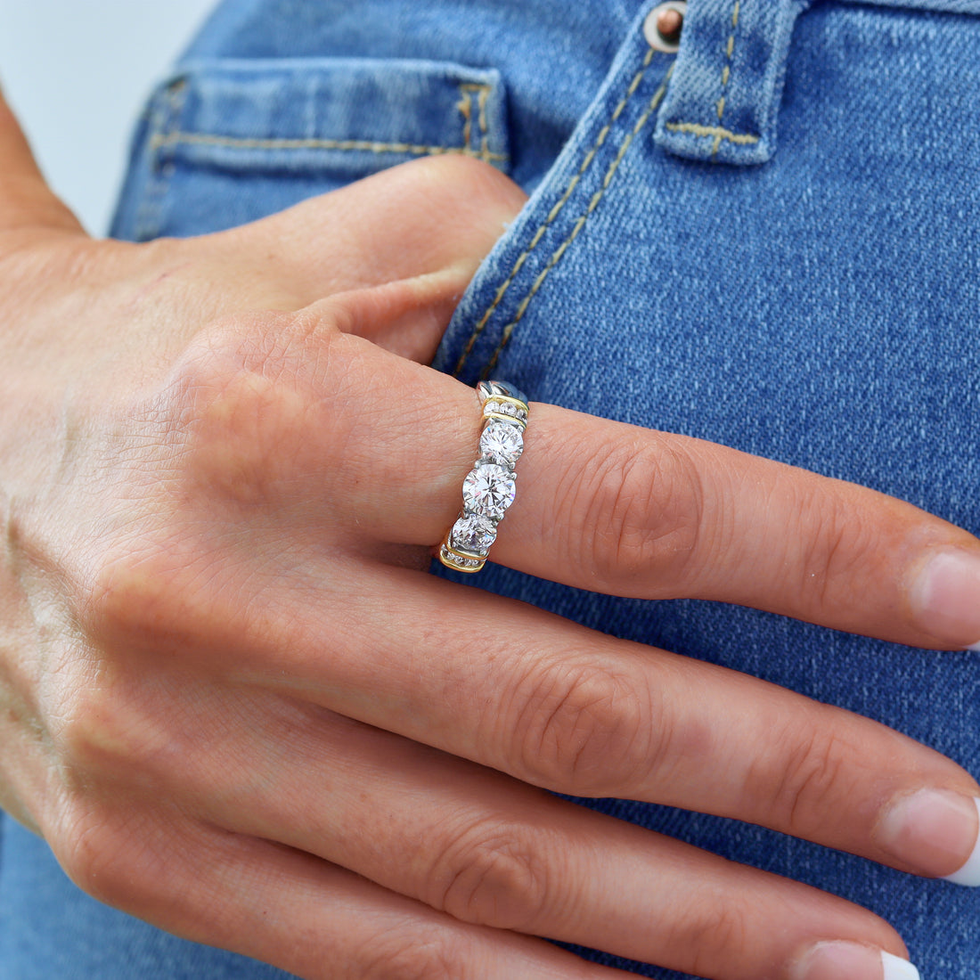 Giselle Gemstone Ring in sterling silver and 14k gold, view 4