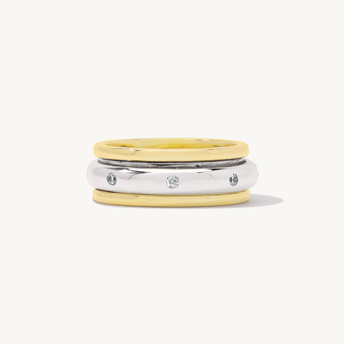 Milana Spinner Ring in sterling silver and 14k gold