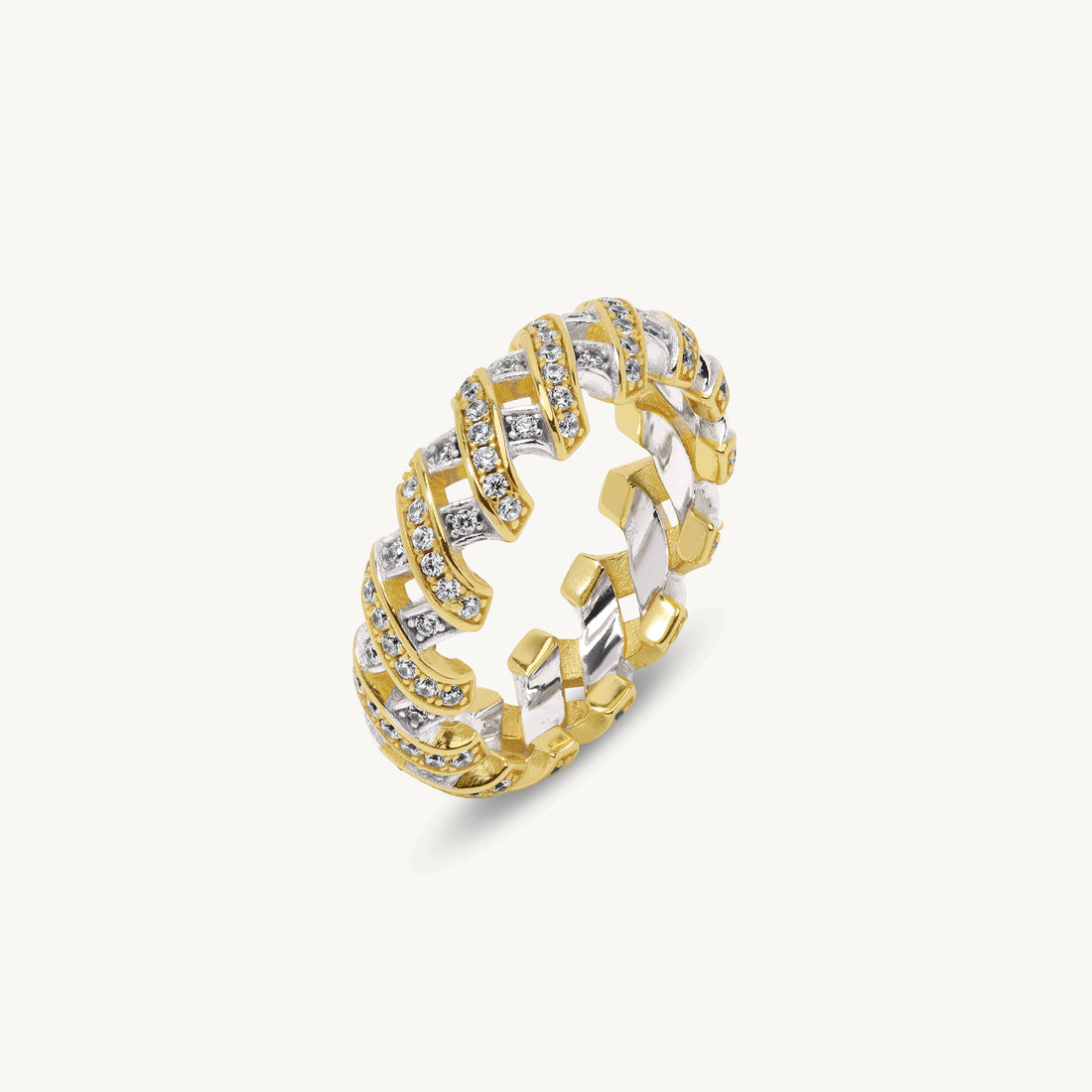 Nerea Gemstone Ring in sterling silver and 14k gold, view 4