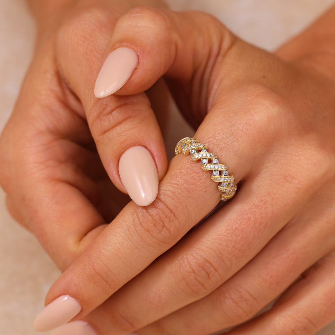 Nerea Gemstone Ring in sterling silver and 14k gold, view 5