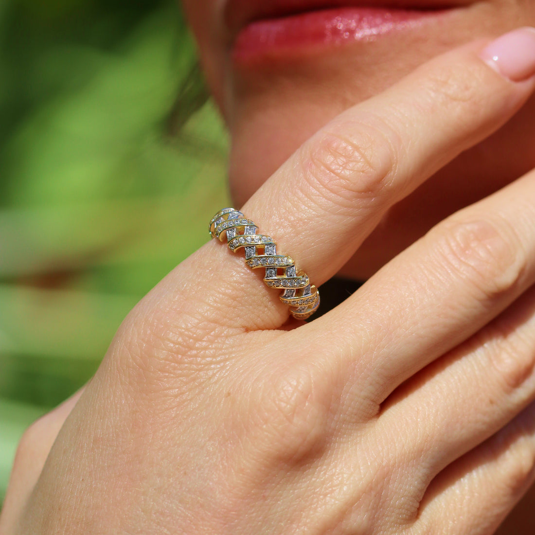 Nerea Gemstone Ring in sterling silver and 14k gold, view 3