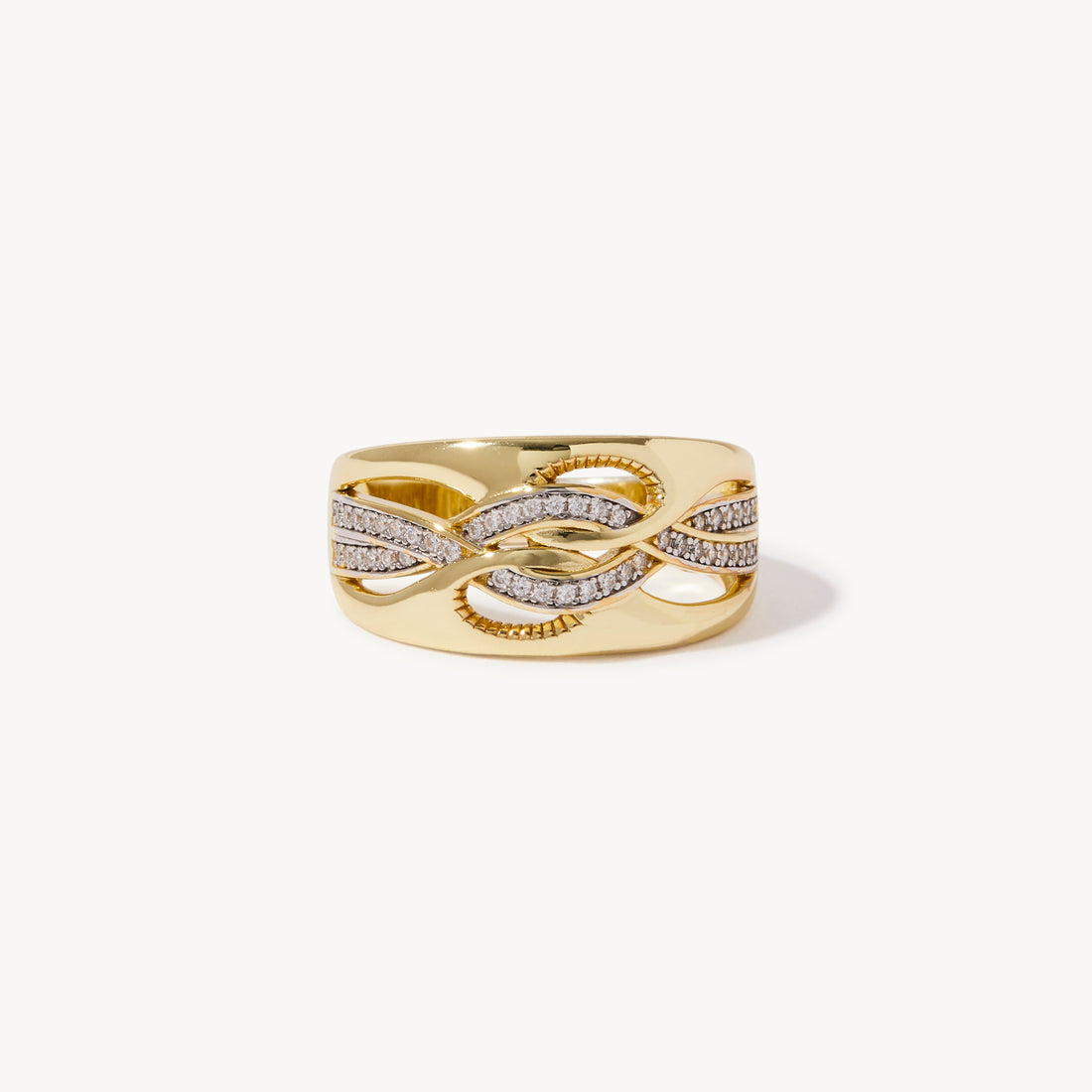 Perla Gemstone Ring in sterling silver and 14k gold