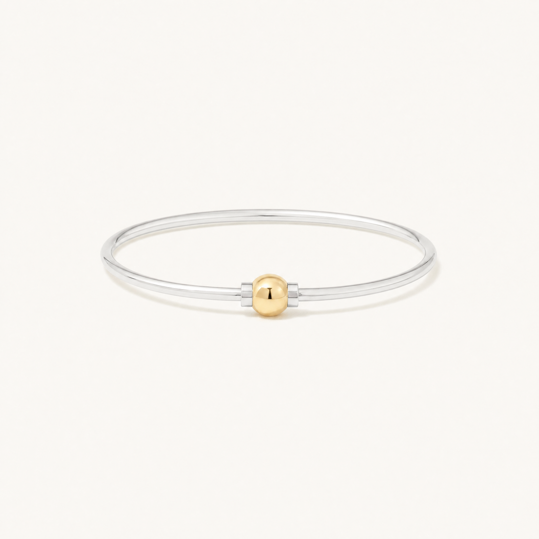 Coastal Ball Bracelet in Sterling Silver with 14k Gold Filled Ball, Ideaure listing photo