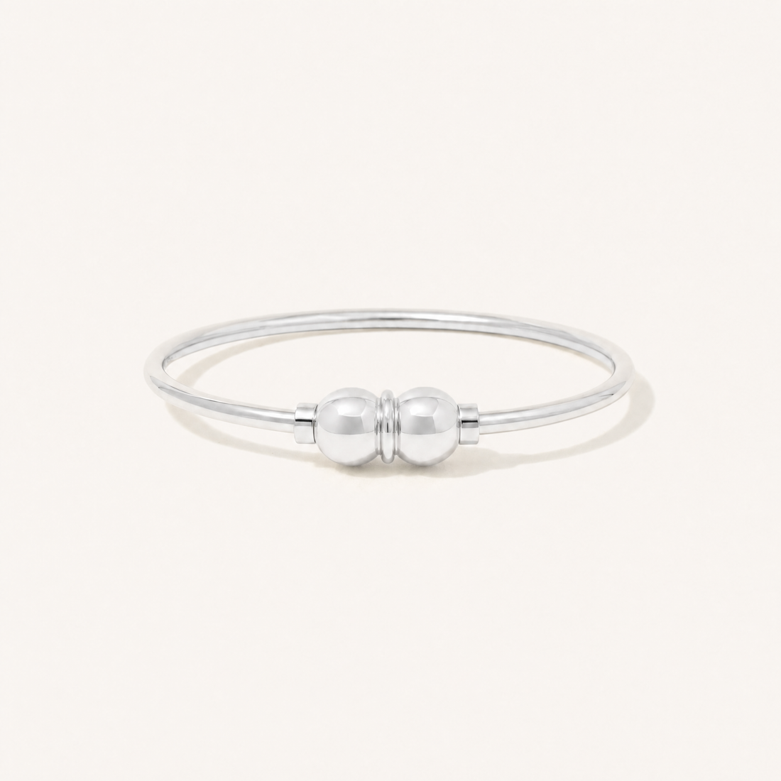 Coastal Double Ball Bracelet in All Sterling Silver, Ideaure listing photo