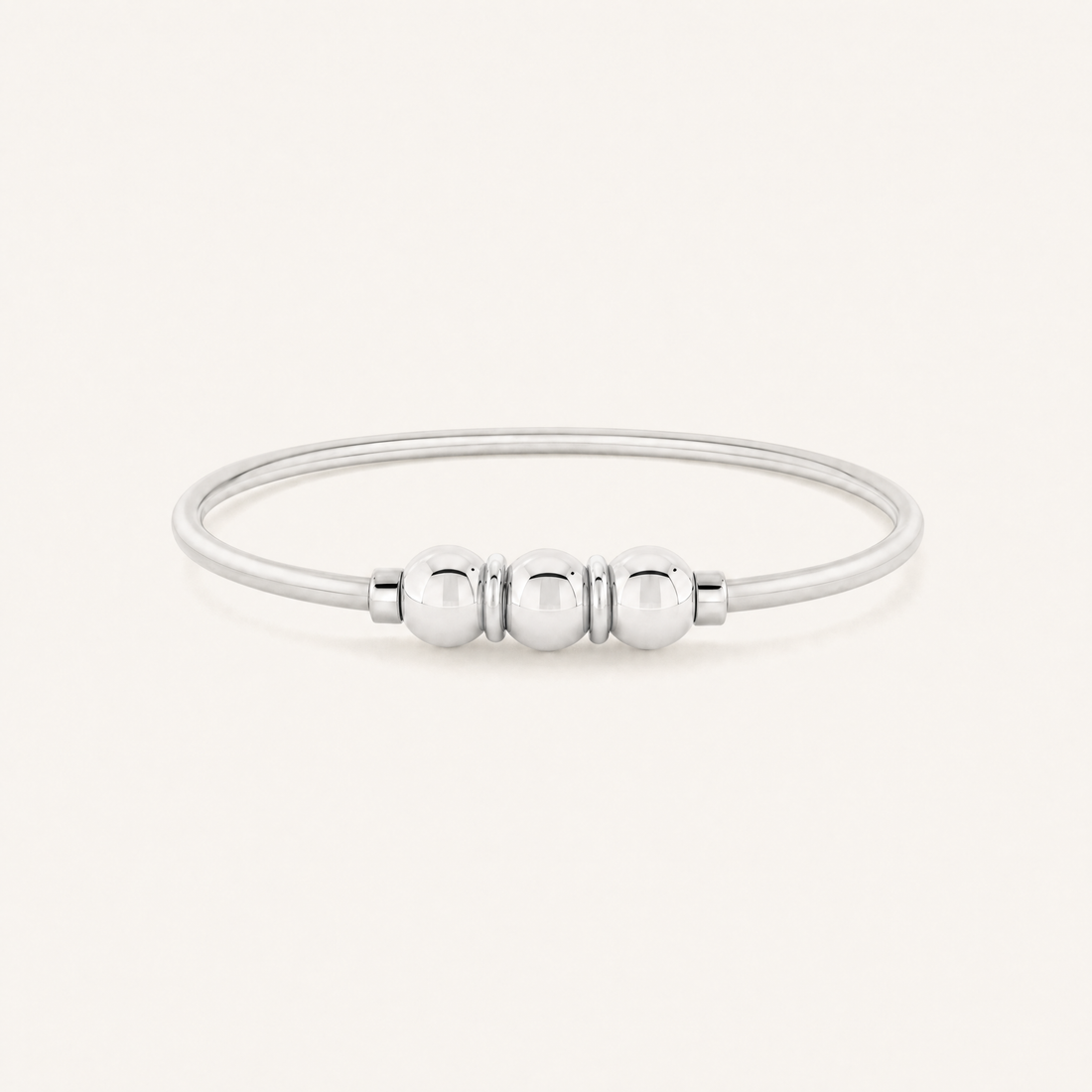 Coastal Triple Ball Bracelet in All Sterling Silver, Ideaure listing photo