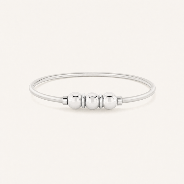 Coastal Triple Ball Bracelet in All Sterling Silver, Ideaure listing photo