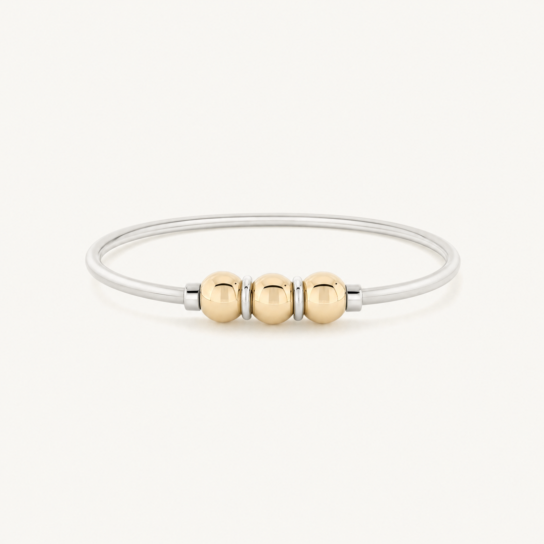 Coastal Triple Ball Bracelet in Sterling Silver with 14k Gold Filled Balls, Ideaure listing photo