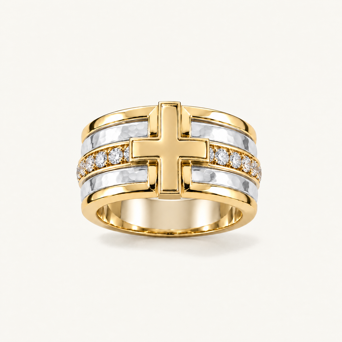 Bold Cross Pavé Band Ring, Ideaure listing photo