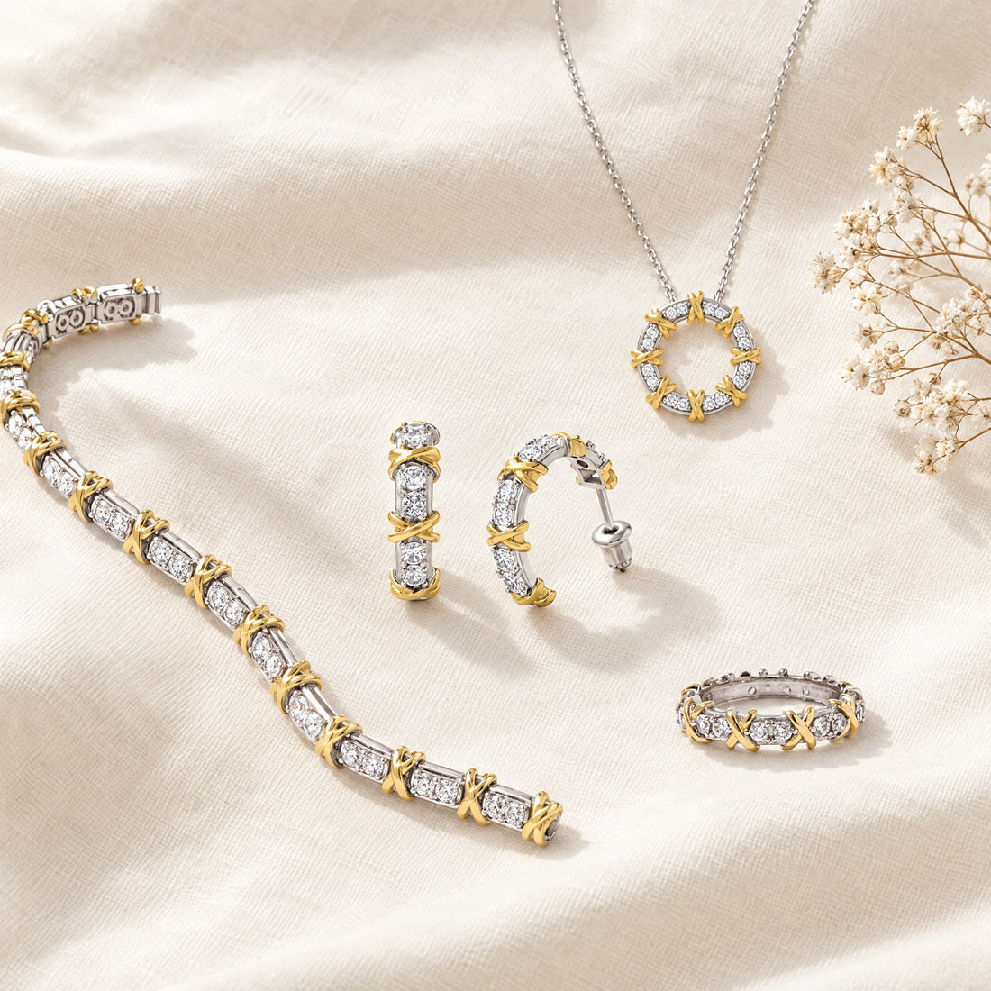 The Giana Collection: ring, bracelet, necklace and earrings