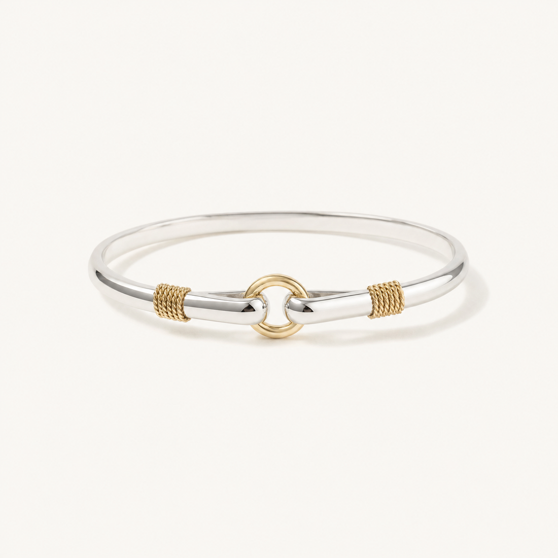 Harbor Porthole Hook Bracelet in Sterling Silver with 14k Gold Filled Ring, Ideaure listing photo