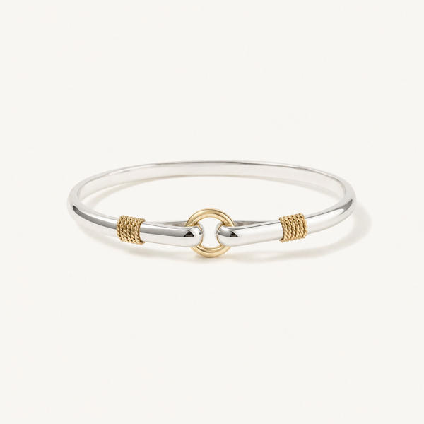 Harbor Porthole Hook Bracelet in Sterling Silver with 14k Gold Filled Ring, Ideaure listing photo