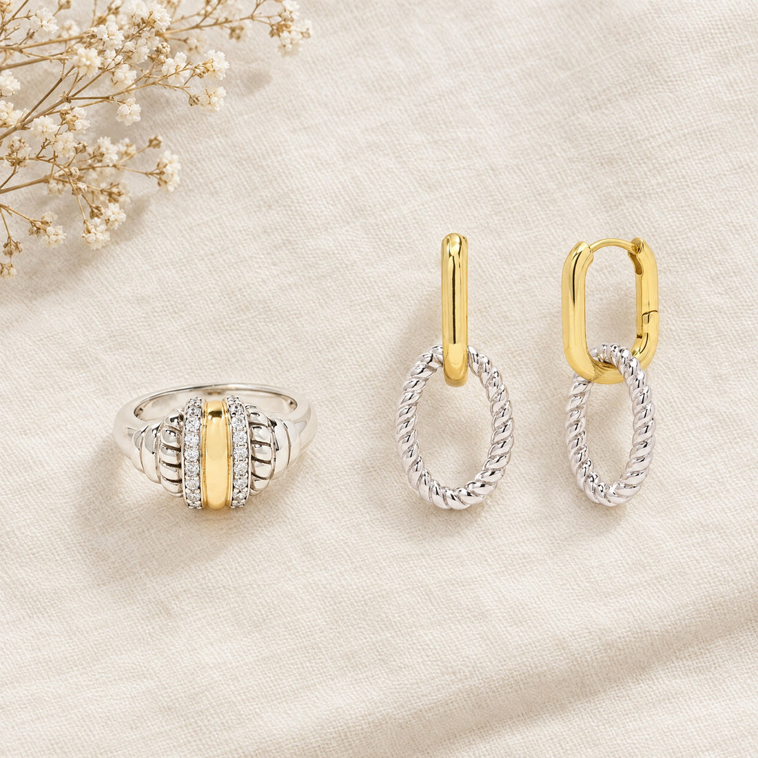Idalia ring and matching earrings