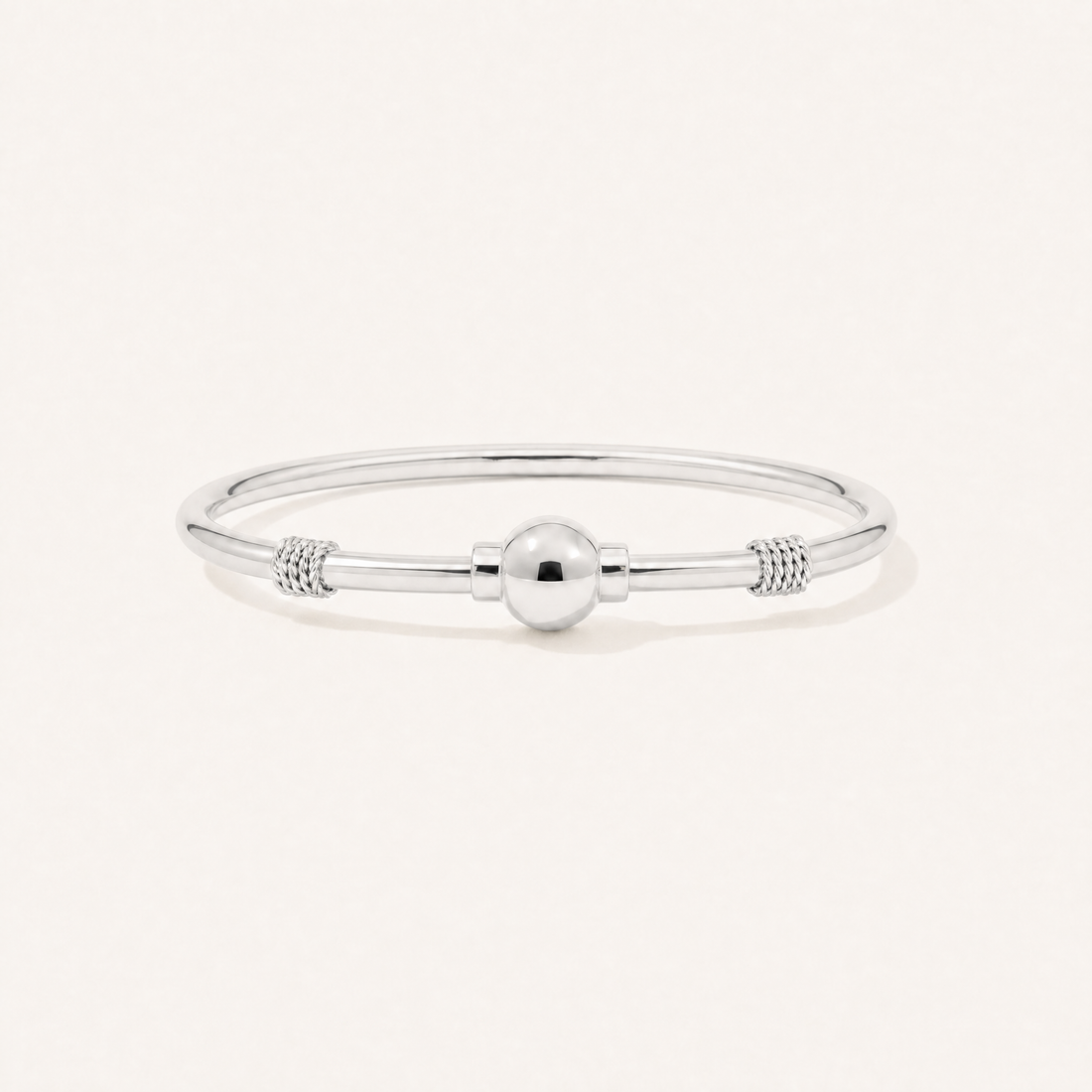 Nantucket Rope Ball Bracelet in All Sterling Silver, Ideaure listing photo