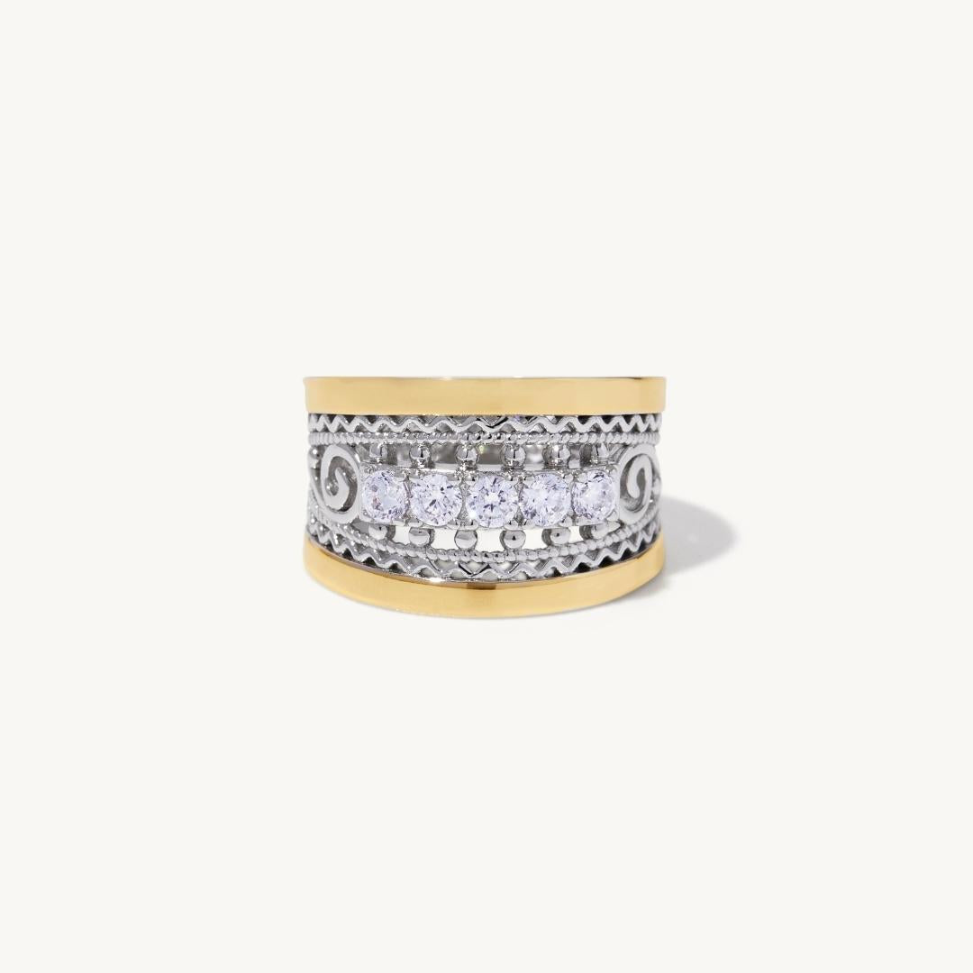 Chiara Gemstone Ring in sterling silver and 14k gold