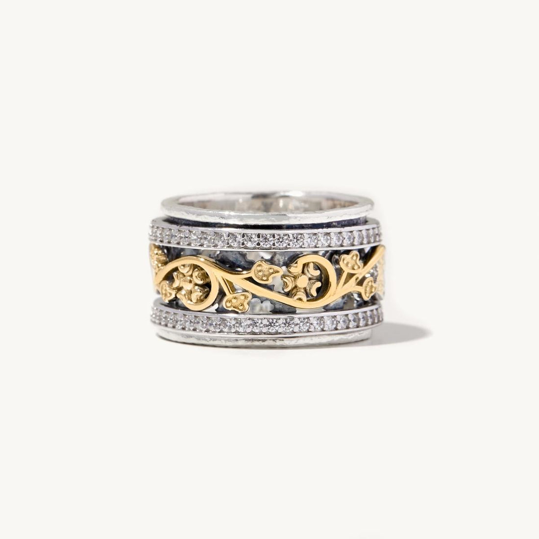Gia Spinner Ring in sterling silver and 14k gold filled, view 5