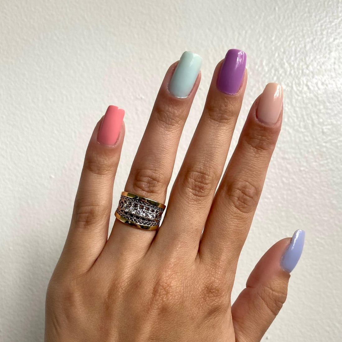 Chiara Gemstone Ring in sterling silver and 14k gold, view 6